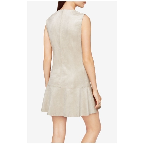 💕BCBGMAXAZRIA💕 Adelene Faux Suede Dress Light Stone Medium M NWT - Picture 3 of 8